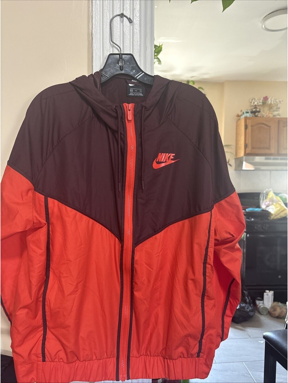 Nike Hoodie Windrunner Full Zip Colorbreaker Jacket Red Burgundy 2x